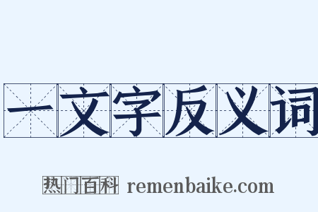 一文字反义词是什么意思的图片